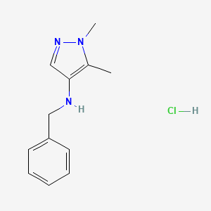 N-benzyl-1,5-dimethylpyrazol-4-amine;hydrochloride