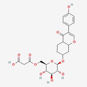 3-oxo-3-[[(2R,3S,4S,5R,6R)-3,4,5-trihydroxy-6-[[3-(4-hydroxyphenyl)-4-oxo-4a,5,6,7,8,8a-hexahydrochromen-7-yl]oxy]oxan-2-yl]methoxy]propanoic acid