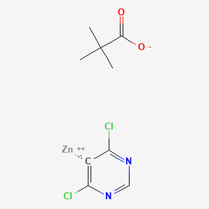 molecular formula C9H10Cl2N2O2Zn B12349745 zinc;4,6-dichloro-5H-pyrimidin-5-ide;2,2-dimethylpropanoate 