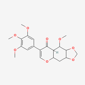 9-Methoxy-7-(3,4,5-trimethoxyphenyl)-3a,4,4a,8a,9,9a-hexahydro-[1,3]dioxolo[4,5-g]chromen-8-one