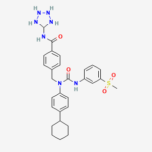 4-[[4-cyclohexyl-N-[(3-methylsulfonylphenyl)carbamoyl]anilino]methyl]-N-(tetrazolidin-5-yl)benzamide