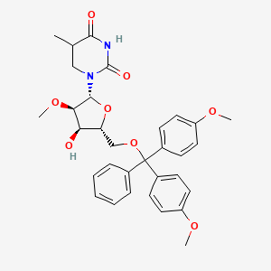 molecular formula C32H36N2O8 B12349801 1-[(2R,3R,4R,5R)-5-[[bis(4-methoxyphenyl)-phenylmethoxy]methyl]-4-hydroxy-3-methoxyoxolan-2-yl]-5-methyl-1,3-diazinane-2,4-dione 