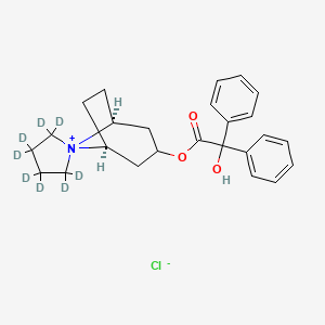 molecular formula C25H30ClNO3 B12349834 (1R,3s,5S)-3-(2-hydroxy-2,2-diphenylacetoxy)spiro[bicyclo[3.2.1]octane-8,1'-pyrrolidin]-8-ium-2',2',3',3',4',4',5',5'-d8,monochloride 