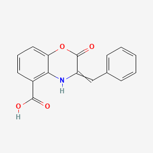 molecular formula C16H11NO4 B1234987 3-benzylidene-2-oxo-4H-1,4-benzoxazine-5-carboxylic acid 