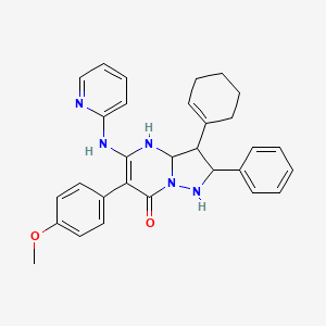 3-(cyclohex-1-en-1-yl)-6-(4-methoxyphenyl)-2-phenyl-5-(pyridin-2-ylamino)-2,3,3a,4-tetrahydropyrazolo[1,5-a]pyrimidin-7(1H)-one