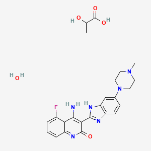 4-amino-5-fluoro-3-[6-(4-methylpiperazin-1-yl)-1H-benzimidazol-2-yl]-4aH-quinolin-2-one;2-hydroxypropanoic acid;hydrate