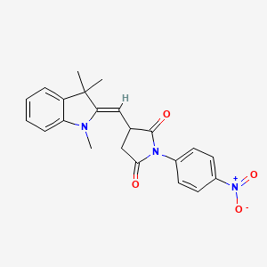 molecular formula C22H21N3O4 B1234995 1-(4-nitrophenyl)-3-[(Z)-(1,3,3-trimethylindol-2-ylidene)methyl]pyrrolidine-2,5-dione 