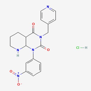 1-(3-Nitrophenyl)-3-(pyridin-4-ylmethyl)-4a,5,6,7,8,8a-hexahydropyrido[2,3-d]pyrimidine-2,4-dione;hydrochloride