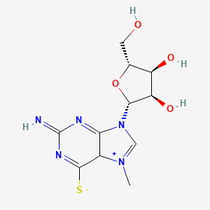 molecular formula C11H15N5O4S B12350216 9-[(2R,3R,4S,5R)-3,4-dihydroxy-5-(hydroxymethyl)oxolan-2-yl]-2-imino-7-methyl-5H-purin-7-ium-6-thiolate 