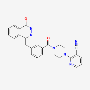 2-[4-[3-[(4-oxo-1H-phthalazin-1-yl)methyl]benzoyl]piperazin-1-yl]pyridine-3-carbonitrile