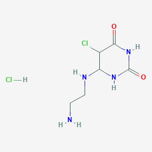 6-(2-Aminoethylamino)-5-chloro-1,3-diazinane-2,4-dione;hydrochloride