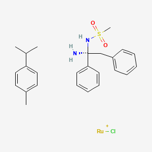 molecular formula C25H32ClN2O2RuS+ B12350282 Chloro(p-cymene)[(1S,2S)-(-)-2-amino-1,2-diphenylethyl((methylsulfonylamido)]ruthenium(II) 