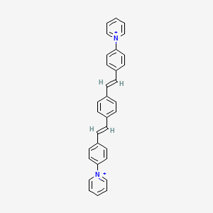 1-[4-[(E)-2-[4-[(E)-2-(4-pyridin-1-ium-1-ylphenyl)ethenyl]phenyl]ethenyl]phenyl]pyridin-1-ium