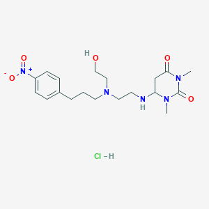 6-[2-[2-Hydroxyethyl-[3-(4-nitrophenyl)propyl]amino]ethylamino]-1,3-dimethyl-1,3-diazinane-2,4-dione;hydrochloride