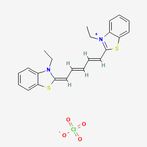 molecular formula C23H23ClN2O4S2 B12350300 3-ethyl-2-((1E,3E,5E)-5-(3-ethylbenzo[d]thiazol-2(3H)-ylidene)penta-1,3-dien-1-yl)benzo[d]thiazol-3-ium perchlorate 