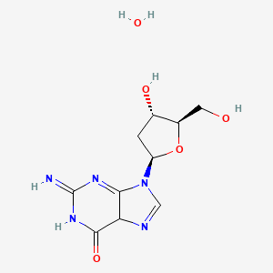 molecular formula C10H15N5O5 B12350309 9-[(2R,4S,5R)-4-hydroxy-5-(hydroxymethyl)oxolan-2-yl]-2-imino-5H-purin-6-one;hydrate 