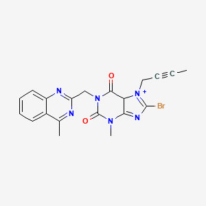 8-bromo-7-but-2-ynyl-3-methyl-1-[(4-methylquinazolin-2-yl)methyl]-5H-purin-7-ium-2,6-dione