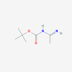 molecular formula C7H14N2O2 B12350342 tert-Butyl (1-iminoethyl)carbamate 