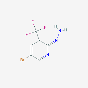 molecular formula C6H5BrF3N3 B12350409 (E)-[5-bromo-3-(trifluoromethyl)-3H-pyridin-2-ylidene]hydrazine 