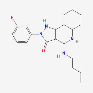 molecular formula C20H29FN4O B12350428 4-(butylamino)-2-(3-fluorophenyl)-3a,4,5,5a,6,7,8,9,9a,9b-decahydro-1H-pyrazolo[4,3-c]quinolin-3-one 