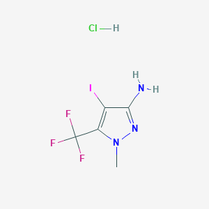 4-Iodo-1-methyl-5-(trifluoromethyl)pyrazol-3-amine;hydrochloride