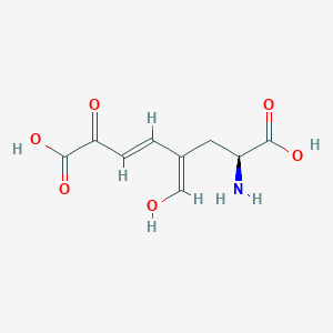 molecular formula C9H11NO6 B1235048 5-(L-丙氨酰-3-基)-2-羟基-顺式，顺式-粘康酸 6-半醛 