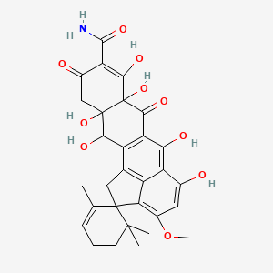 (8,8'-Bi-1H-naphtho(2,3-c)pyran)-3,3'-diacetic acid, 3,3',4,4'-tetrahydro-9,9',10,10'-tetrahydroxy-7,7'-dimethoxy-1,1'-dioxo-, dimethyl ester