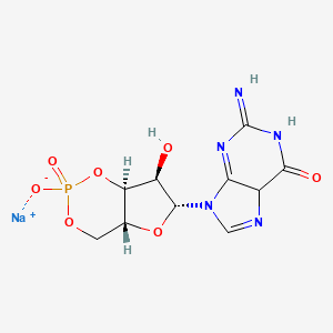 sodium;9-[(4aR,6R,7R,7aS)-7-hydroxy-2-oxido-2-oxo-4a,6,7,7a-tetrahydro-4H-furo[3,2-d][1,3,2]dioxaphosphinin-6-yl]-2-imino-5H-purin-6-one