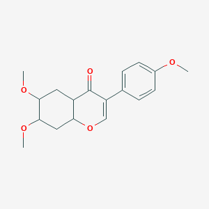 molecular formula C18H22O5 B12350516 6,7-Dimethoxy-3-(4-methoxyphenyl)-4a,5,6,7,8,8a-hexahydrochromen-4-one 