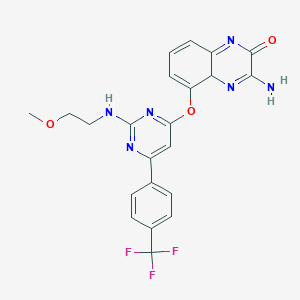 3-amino-5-[2-(2-methoxyethylamino)-6-[4-(trifluoromethyl)phenyl]pyrimidin-4-yl]oxy-4aH-quinoxalin-2-one