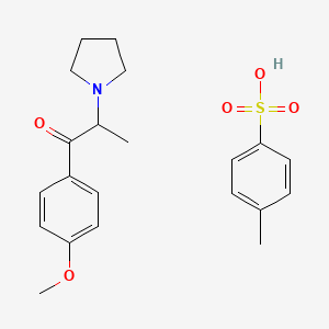 molecular formula C21H27NO5S B12350636 1-(4-Methoxyphenyl)-2-(pyrrolidin-1-yl)propan-1-one4-methylbenzenesulfonate 