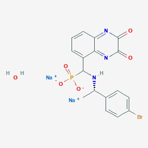 molecular formula C17H15BrN3Na2O6P B12350648 disodium;5-[[[(1S)-1-(4-bromophenyl)ethyl]amino]-phosphonatomethyl]quinoxaline-2,3-dione;hydrate 