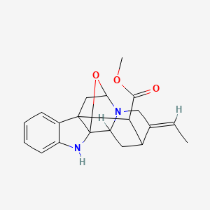 molecular formula C20H22N2O3 B1235066 甲基 (14E)-14-乙叉基-18-氧杂-2,12-二氮杂六环[9.6.1.19,15.01,9.03,8.012,17]十九烷-3,5,7-三烯-19-羧酸盐 