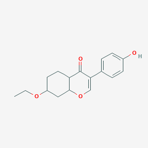 molecular formula C17H20O4 B12350672 7-Ethoxy-3-(4-hydroxyphenyl)-4a,5,6,7,8,8a-hexahydrochromen-4-one 