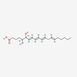molecular formula C20H32O4 B1235068 5,6-Dihydroxy-7,9,11,14-eicosatetraenoic acid CAS No. 71651-85-9