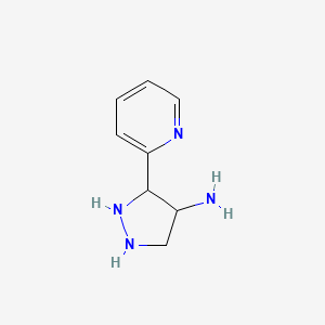 molecular formula C8H12N4 B12350749 3-Pyridin-2-ylpyrazolidin-4-amine 