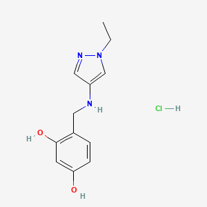 4-[[(1-Ethylpyrazol-4-yl)amino]methyl]benzene-1,3-diol;hydrochloride