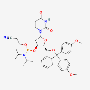 3-[[(2R,3S,5R)-2-[[bis(4-methoxyphenyl)-phenylmethoxy]methyl]-5-(2,4-dioxo-1,3-diazinan-1-yl)oxolan-3-yl]oxy-[di(propan-2-yl)amino]phosphanyl]oxypropanenitrile