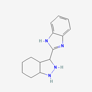 molecular formula C14H18N4 B12350832 2-(2,3,3a,4,5,6,7,7a-octahydro-1H-indazol-3-yl)-1H-benzimidazole 