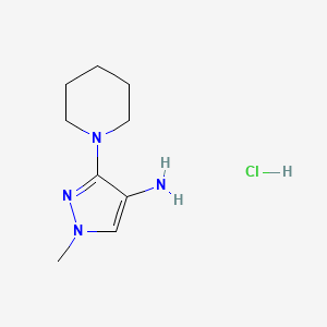 molecular formula C9H17ClN4 B12350842 1-methyl-3-piperidin-1-yl-1H-pyrazol-4-amine CAS No. 1431964-27-0