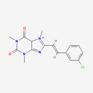 molecular formula C16H16ClN4O2+ B12350926 8-[(E)-2-(3-chlorophenyl)ethenyl]-1,3,7-trimethyl-5H-purin-7-ium-2,6-dione 