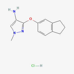 3-(2,3-dihydro-1H-inden-5-yloxy)-1-methylpyrazol-4-amine;hydrochloride