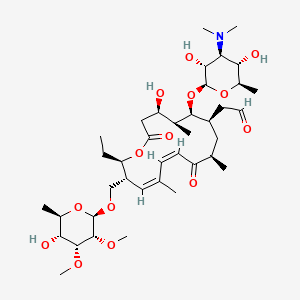 molecular formula C39H65NO14 B12350967 2-[(4R,5S,6S,7R,9R,11Z,13Z,15R,16R)-6-[(2R,3R,4S,5S,6R)-4-(dimethylamino)-3,5-dihydroxy-6-methyloxan-2-yl]oxy-16-ethyl-4-hydroxy-15-[[(2R,3R,4R,5R,6R)-5-hydroxy-3,4-dimethoxy-6-methyloxan-2-yl]oxymethyl]-5,9,13-trimethyl-2,10-dioxo-1-oxacyclohexadeca-11,13-dien-7-yl]acetaldehyde 