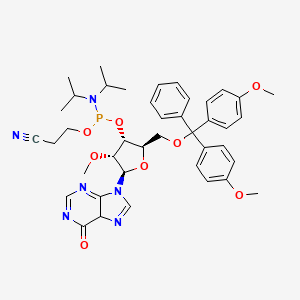 3-[[(2R,3R,4R,5R)-2-[[bis(4-methoxyphenyl)-phenylmethoxy]methyl]-4-methoxy-5-(6-oxo-5H-purin-9-yl)oxolan-3-yl]oxy-[di(propan-2-yl)amino]phosphanyl]oxypropanenitrile