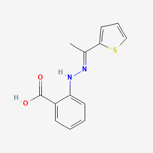 molecular formula C13H12N2O2S B1235098 2-[(2E)-2-(1-thiophen-2-ylethylidene)hydrazinyl]benzoic acid 