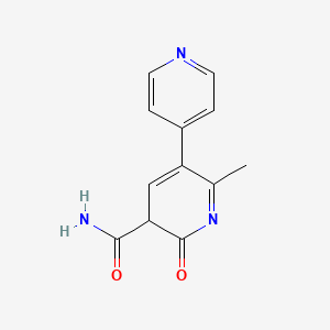 molecular formula C12H11N3O2 B12351029 6-methyl-2-oxo-5-pyridin-4-yl-3H-pyridine-3-carboxamide 