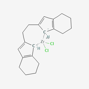 molecular formula C20H24Cl2Zr B12351087 Zirconium,dichloro[rel-(7aR,7'aR)-1,2-ethanediylbis[(1,2,3,3a,7a-h)-4,5,6,7-tetrahydro-1H-inden-1-ylidene]]- 