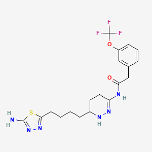 N-[6-[4-(5-amino-1,3,4-thiadiazol-2-yl)butyl]-1,4,5,6-tetrahydropyridazin-3-yl]-2-[3-(trifluoromethoxy)phenyl]acetamide