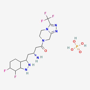 molecular formula C17H27F5N7O5P B12351116 (3R)-3-Amino-4-(6,7-difluoro-1H-indazol-3-yl)-1-[5,6-dihydro-3-(trifluoromethyl)-1,2,4-triazolo[4,3-a]pyrazin-7(8H)-yl]-1-butanonephosphate 