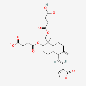 molecular formula C28H35O10- B12351137 14-Deoxy-11,12-didehydroandrographolide 3,19-disuccinate 